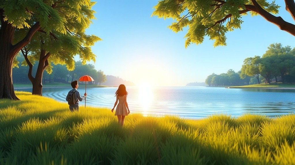 لولو وسباحة الصغار في البحيرة