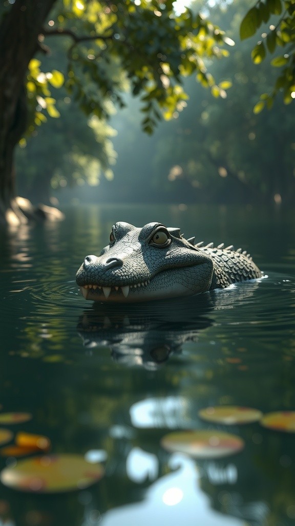 Crocodile's Pursuit: A Narrow Escape