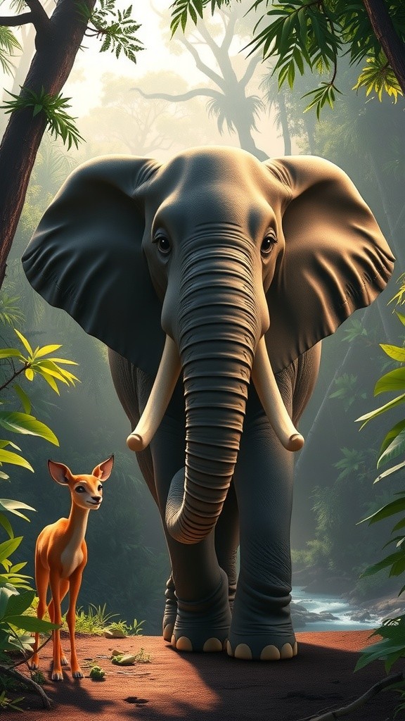 दोस्ती की ताकत: हिरन और हाथी की कहानी