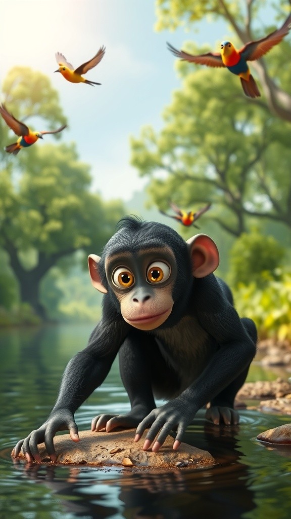 The Clever Monkey and the Jealous Crocodile