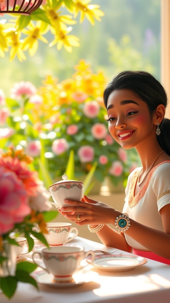 چائے کی پارٹی کرنے والی لڑکی