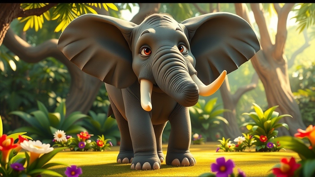 एक मोटा हाथी की मजेदार कहानी 3D एनिमेशन में