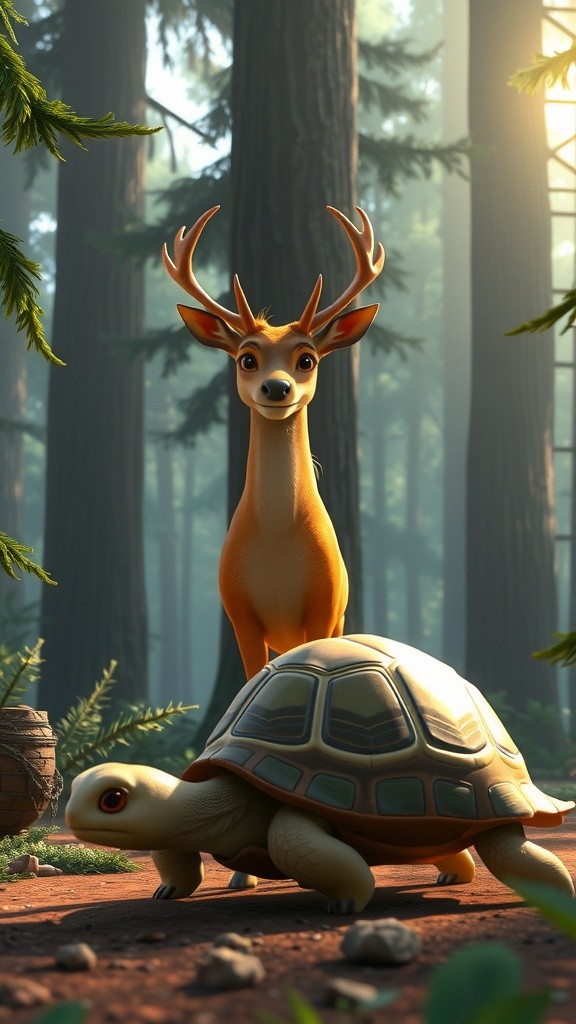 ہرن اور کچھوے کی دوڑ کا سبق