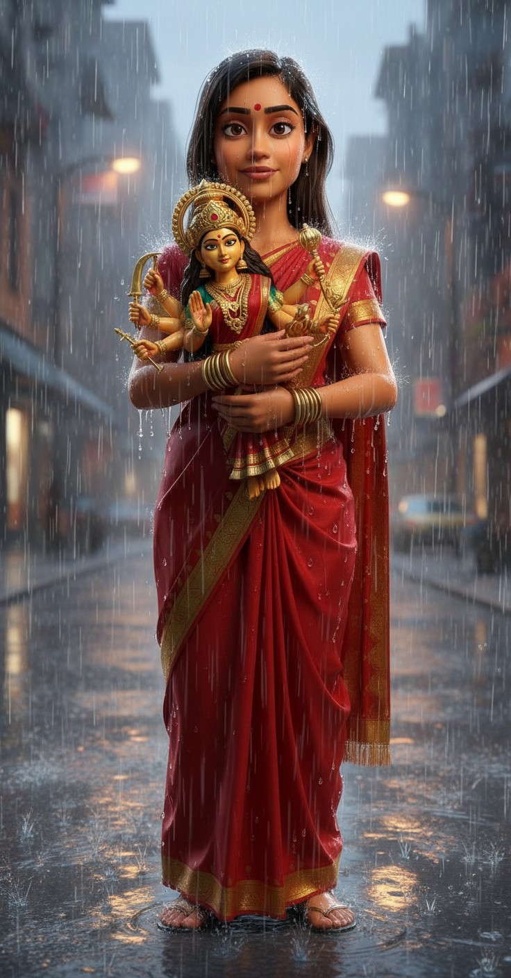 कोमल मां दुर्गा की मूर्ति के साथ सुनामी से बचाव की कहानी