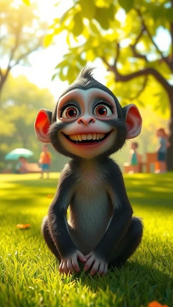 Excited Monkey Dreams of Ice Cream!