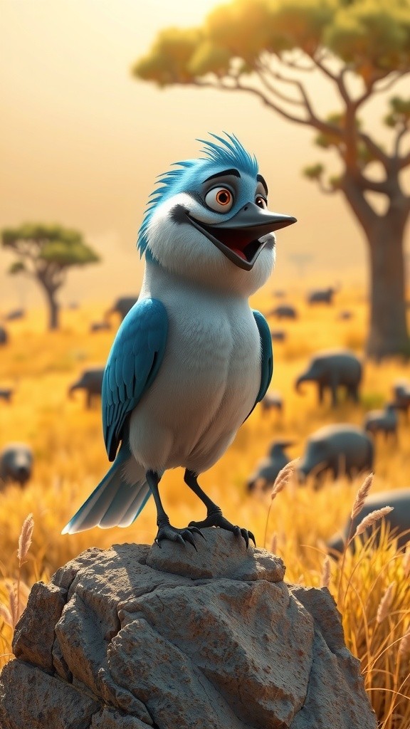 The Lazy Lion and the Alarm Bird