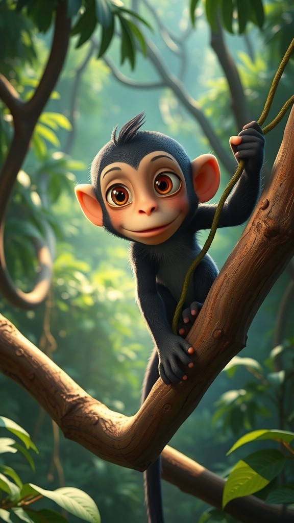 Friendship in the Forest: A Cat and Monkey Tale