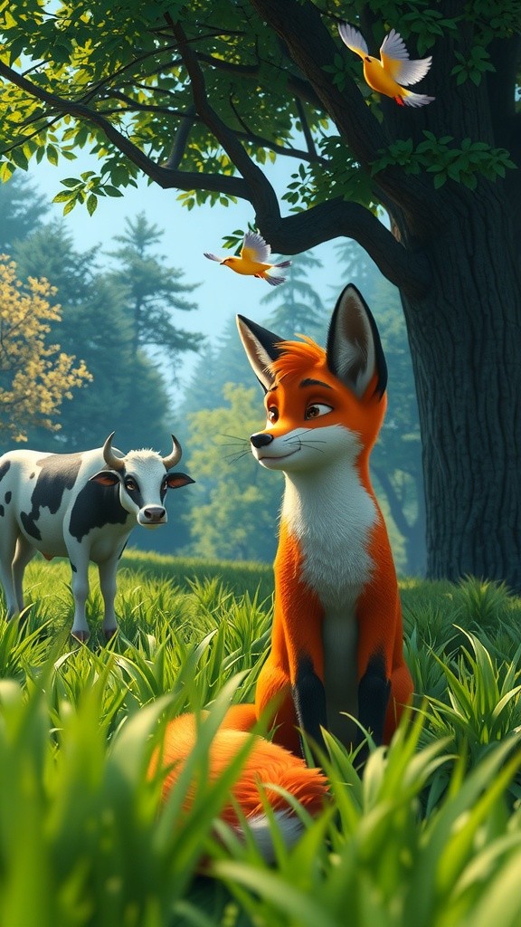 The Cunning Fox and the Wise Cow