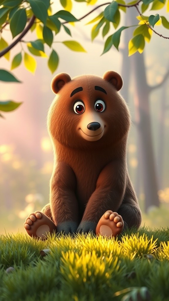 Cheerful Teddy Bear Waving Loop