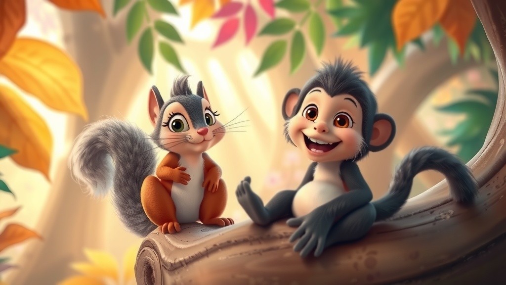 चतुर गिलहरी और आलसी बंदर की कहानी