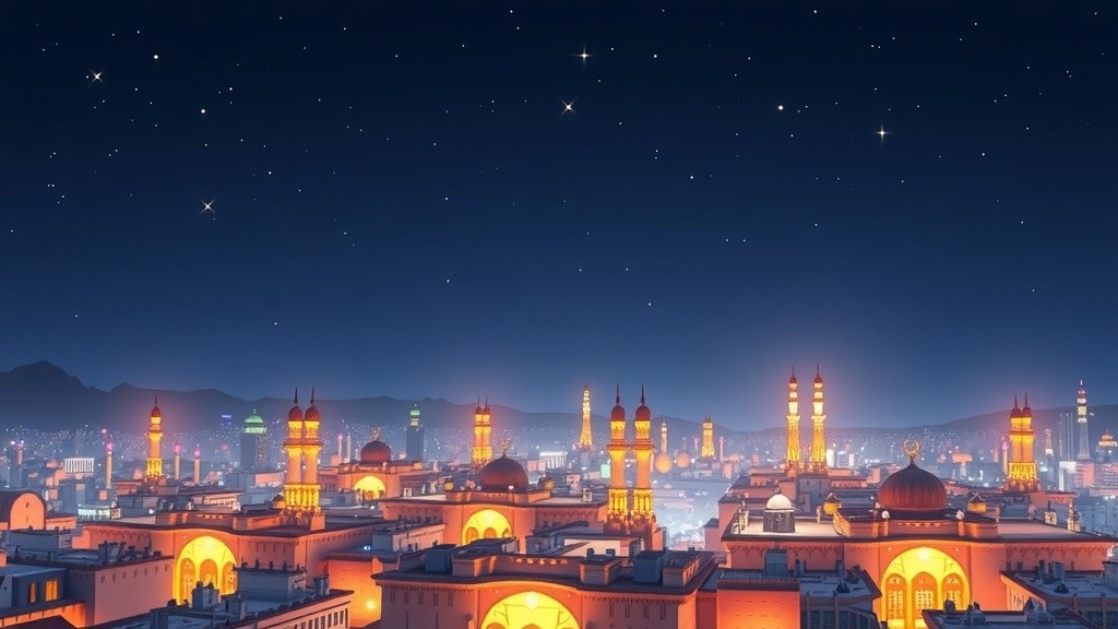 হযরত মুহাম্মদ সাঃ এর মিরাজ: একটি ইসলামিক সাউন্ডব্যাকগ্রাউন্ডে