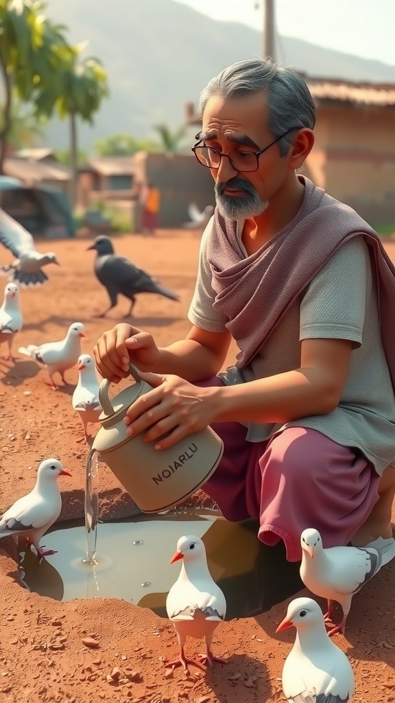 किसान, कबूतर और हाथी की कहानी