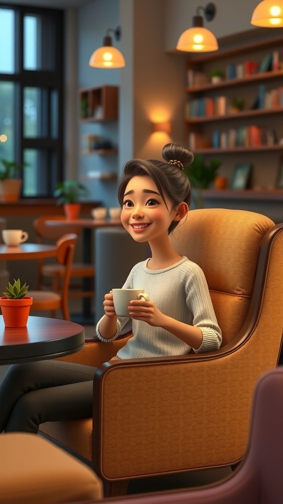 A Girl Enjoying Coffee