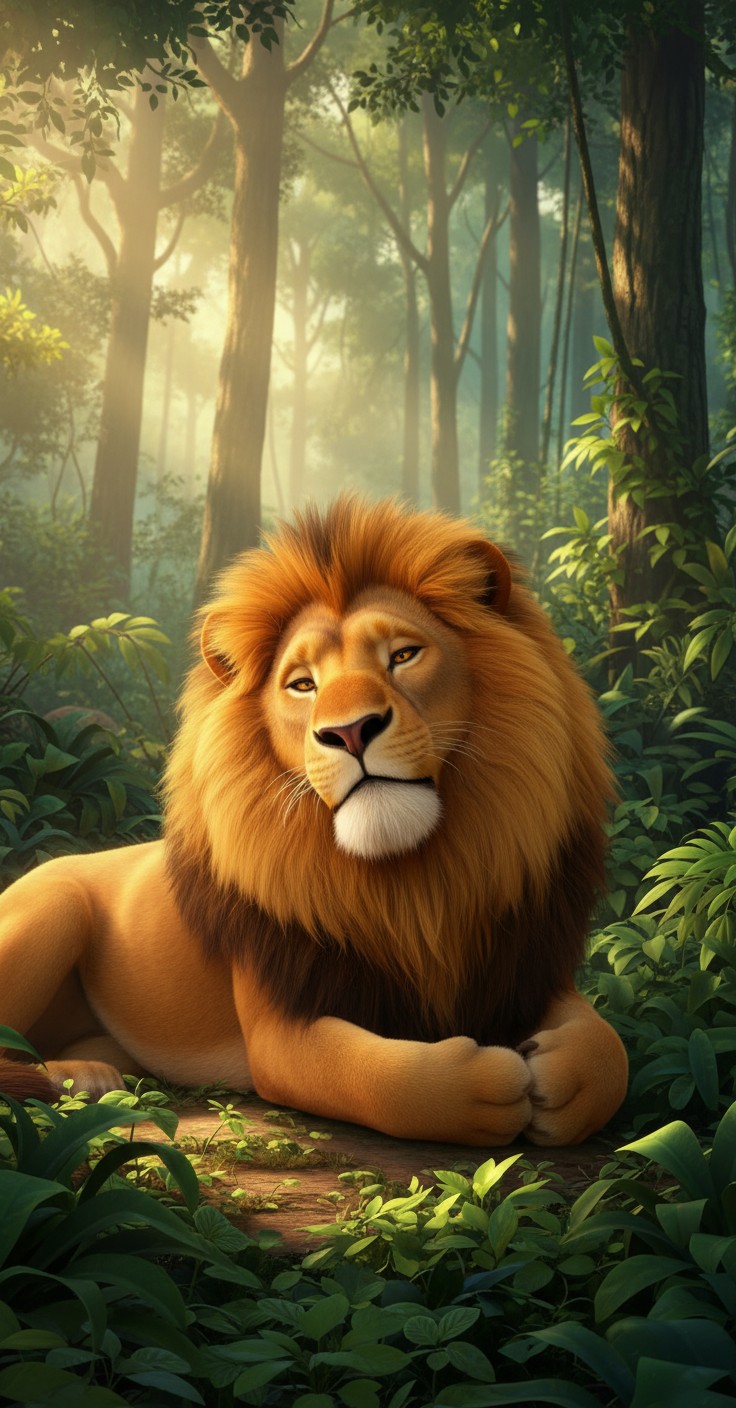 आलसी शेर और समझदार खरगोश