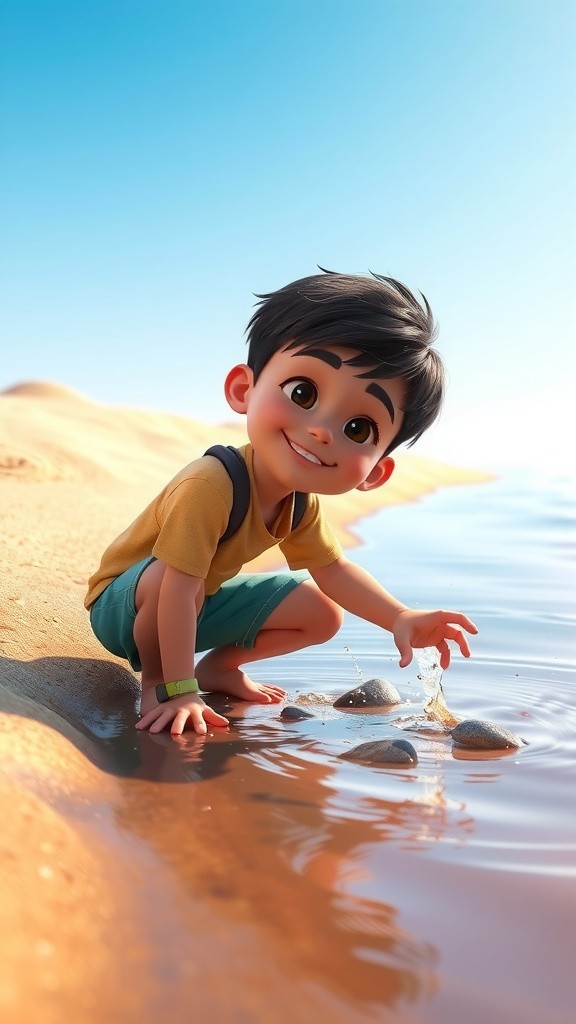 Hathi ke sath Bacche ka Khel Nadi ke Kinare