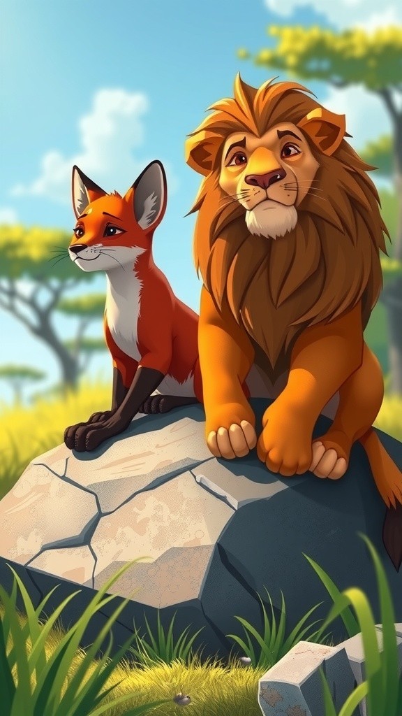 लोमड़ी और शेर की मजेदार कहानी