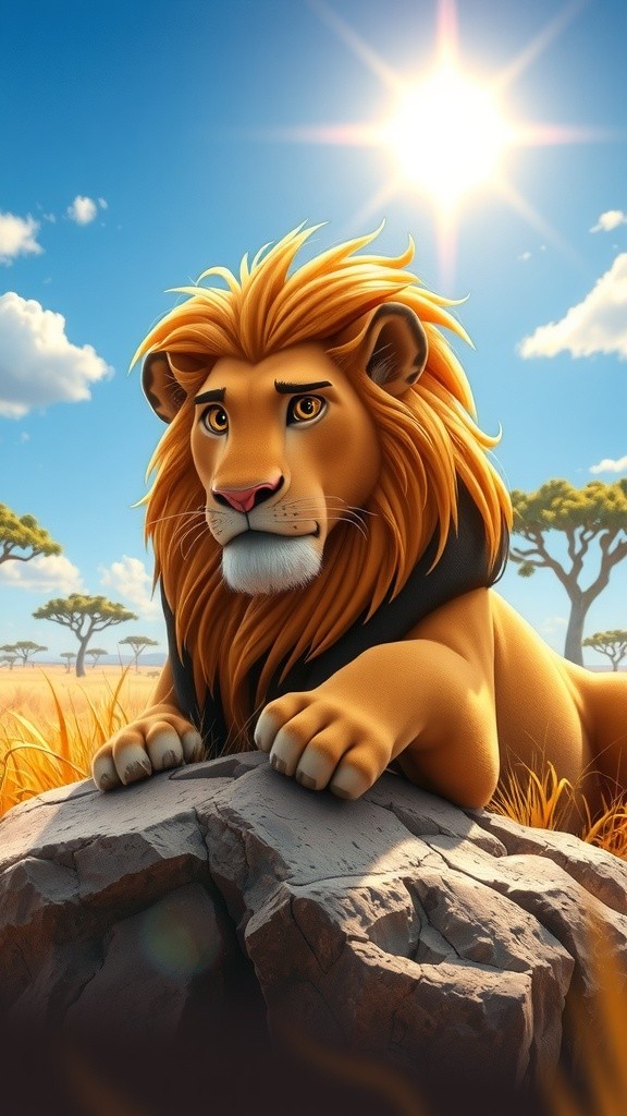 A Lion's Quest for Unity: Leo's Journey in the Savannah