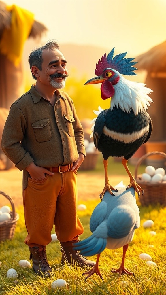 किसान, मुर्गी और कबूतर की कहानी