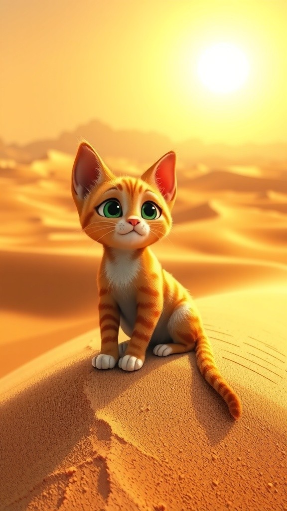 Desert Cat's Quest for Food