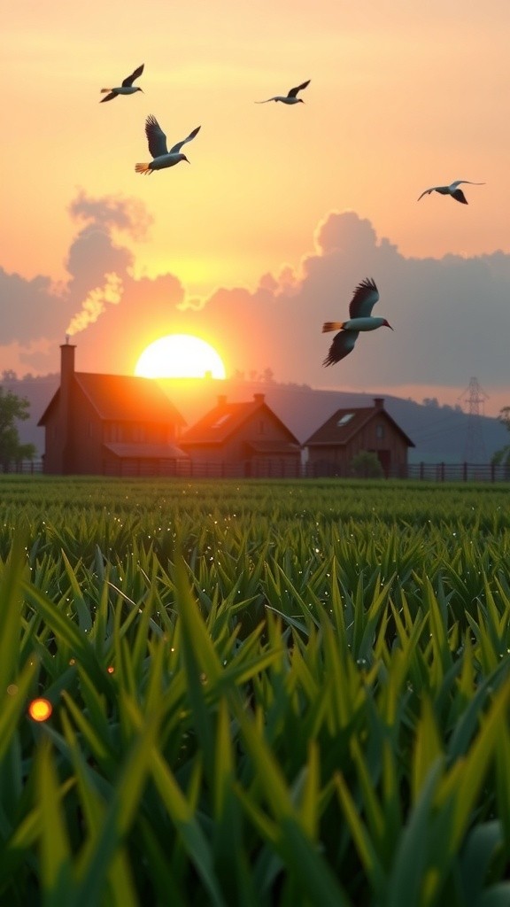 Kecantikan Alam: Wanita di Sawah Hijau Pagi Hari