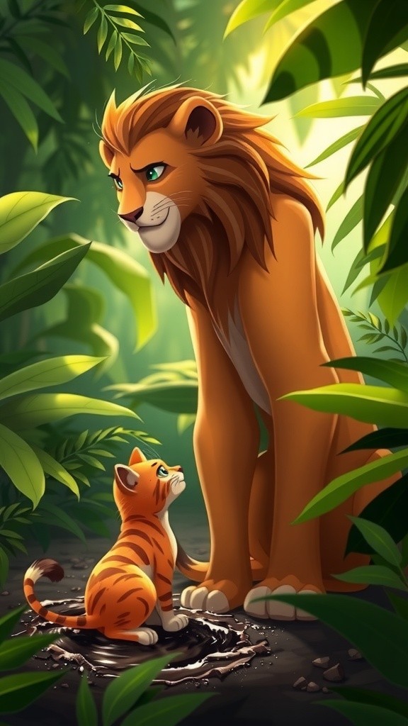Cat and Lion Stuck in Mud: A Jungle Rescue Adventure