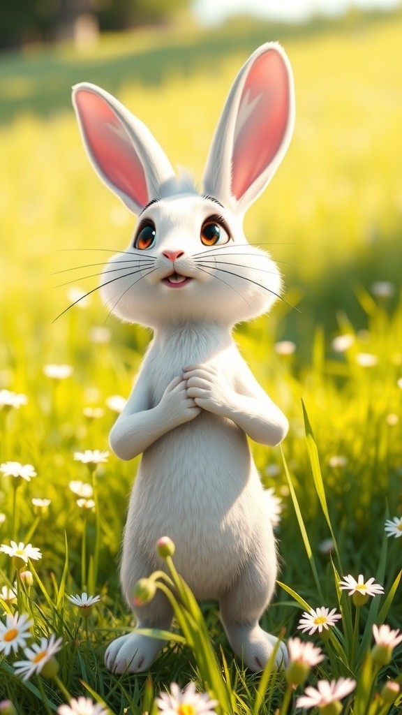 Chic Lion Chasing a Rabbit