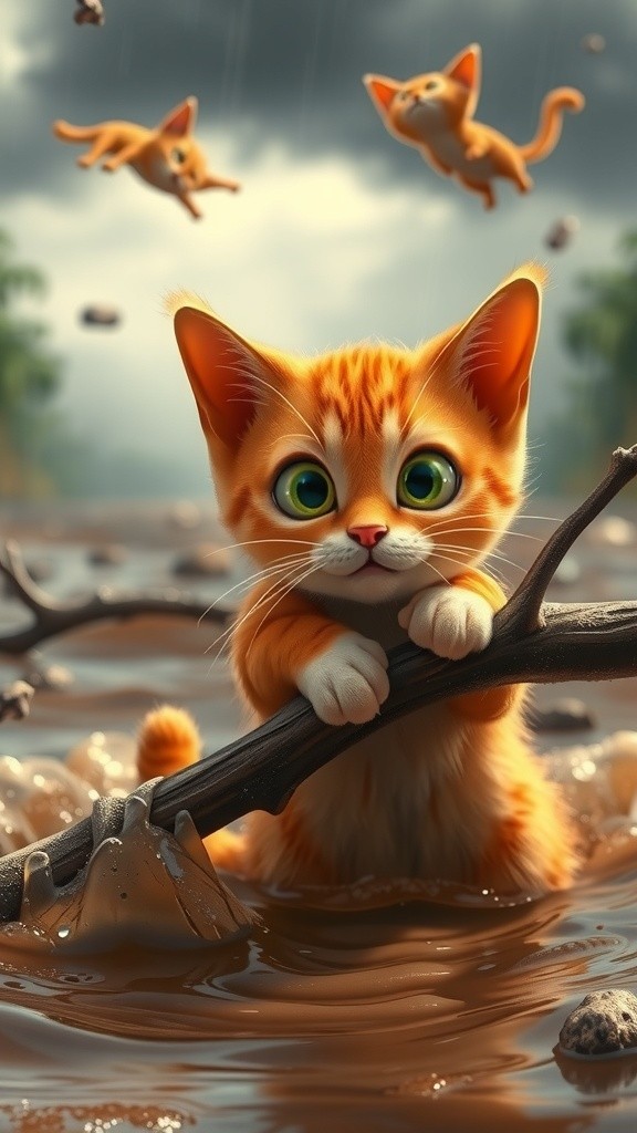 Petualangan Kucing Kecil di Sungai