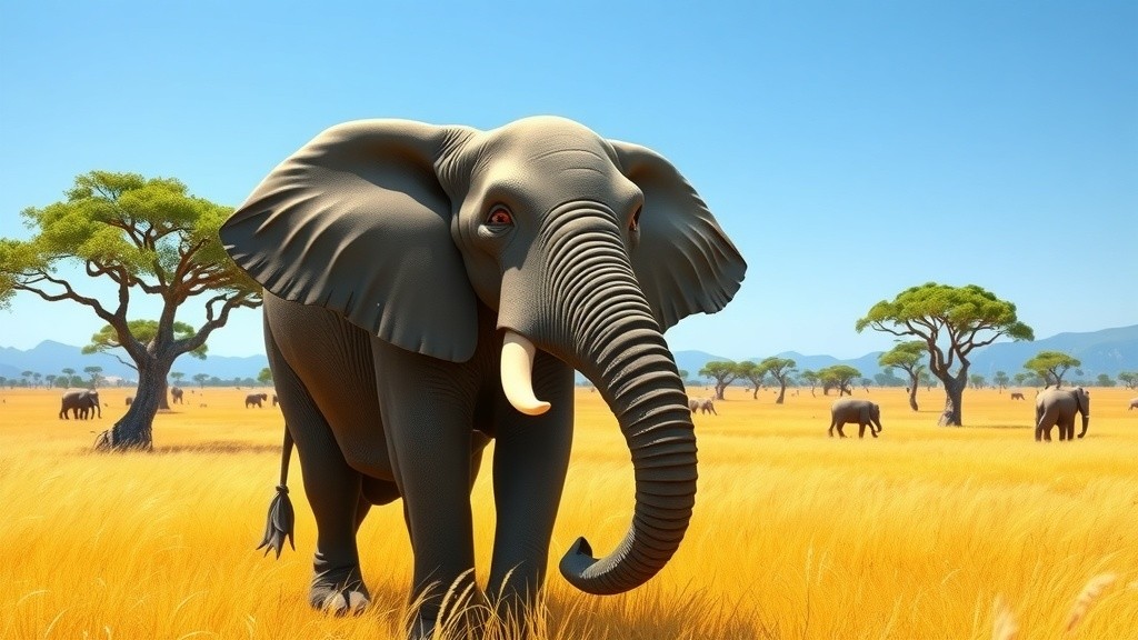 Cat Plays with Elephant