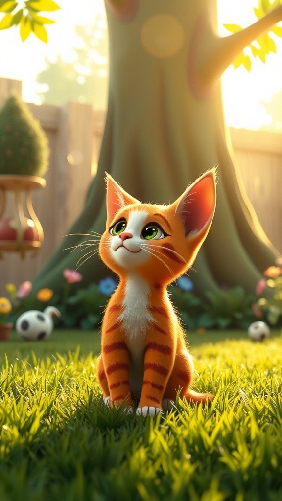 Climbing Grace: A Kitten's Tree Ascent