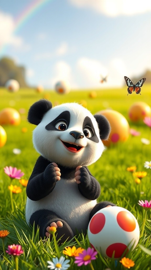 Playful Panda's Colorful Adventure!