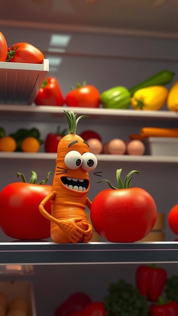 Fruits vs. Vegetables: A Fridge Showdown!