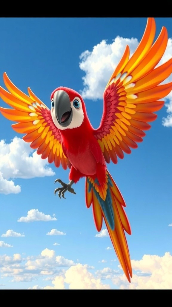 Burung Terbang di Langit Cerah