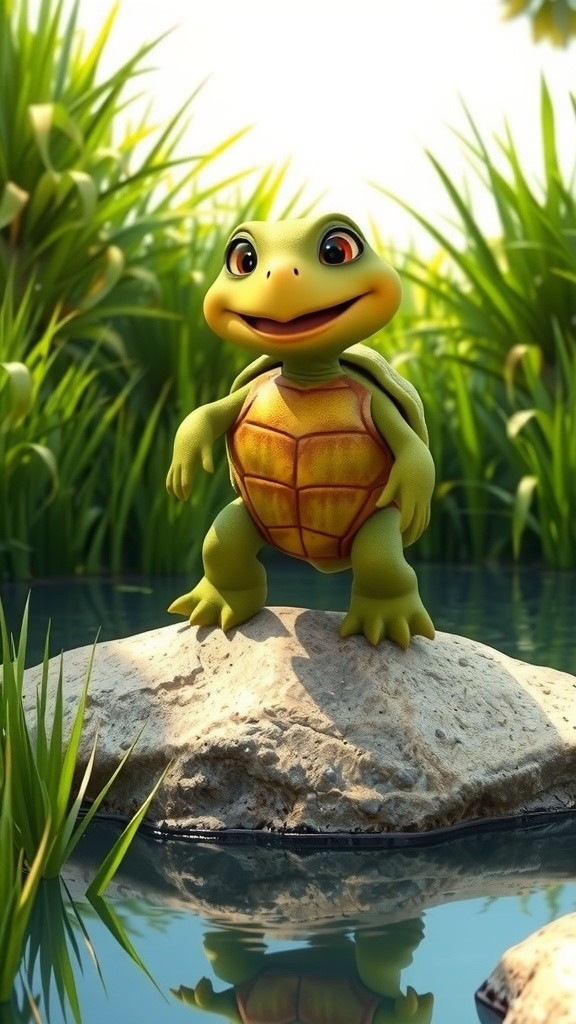 कछुआ और बत्तखों की साहसिक उड़ान