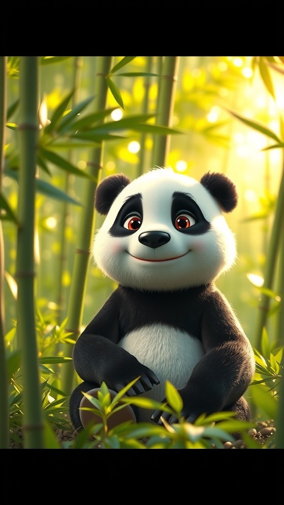 Bamboo Friends: A Panda and Ant's Delightful Chat
