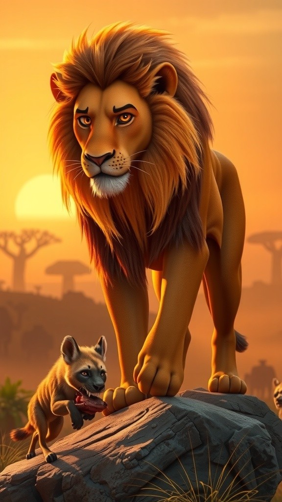 Lion's Vengeance: Battle in the Baobab Sunset