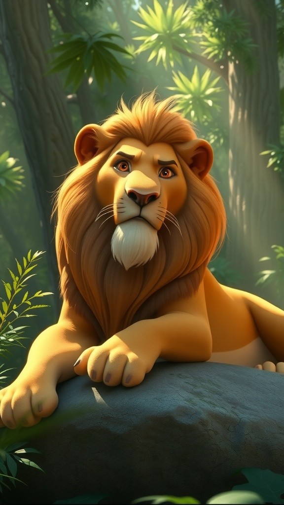 शेर और चालाक लोमड़ी की कहानी