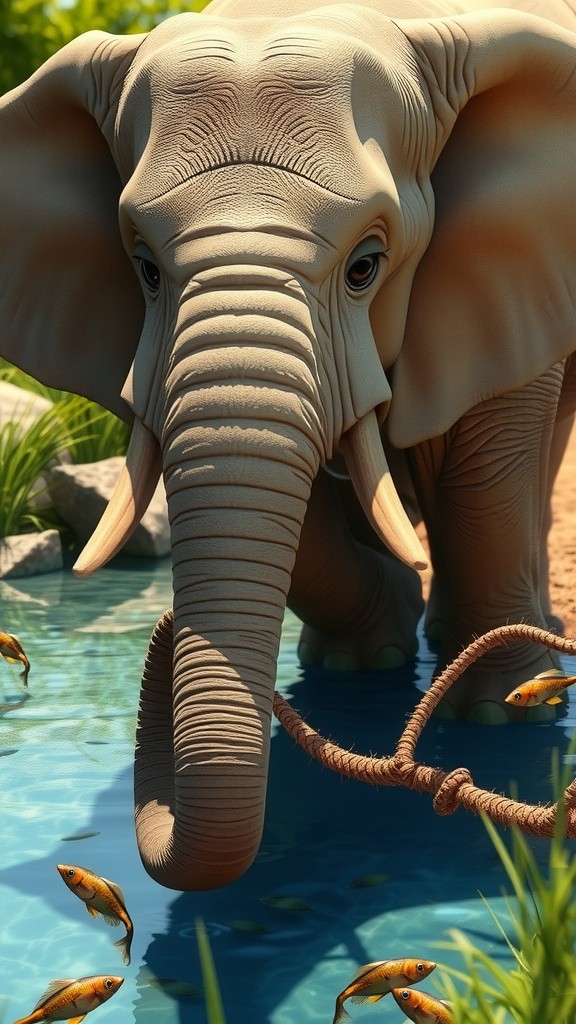 Gajah Berenang dan Kolamnya Kering!