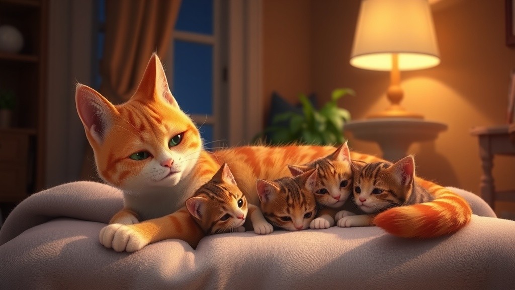 Moonlit Tales of Kitten Siblings