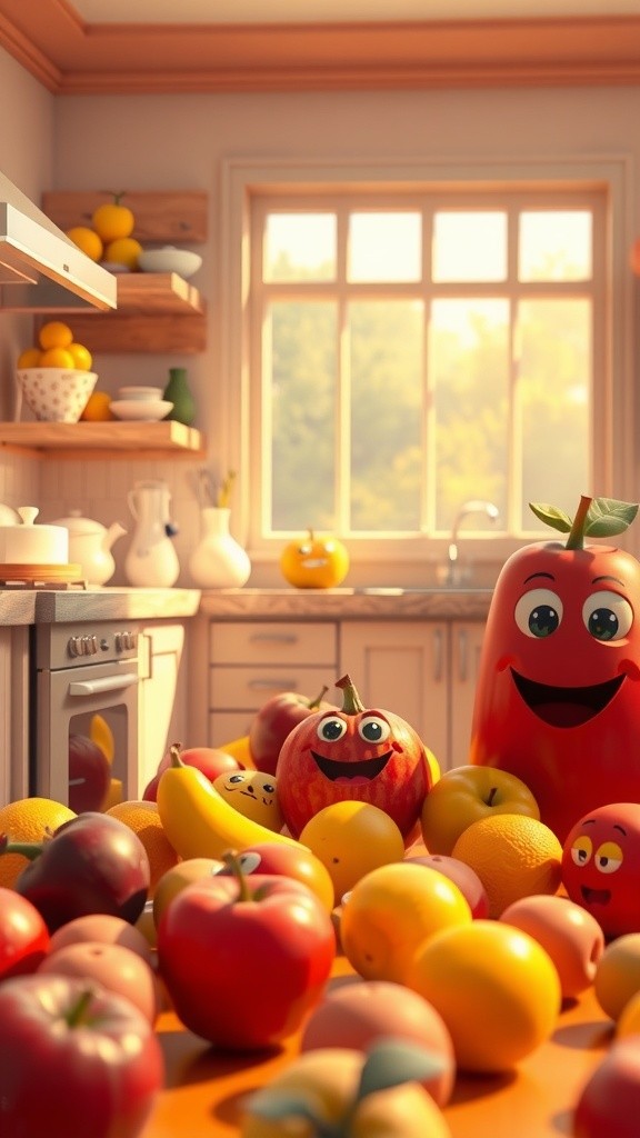 Cinematic Chaos: Fruity Fun in Director Parrot's Kitchen!