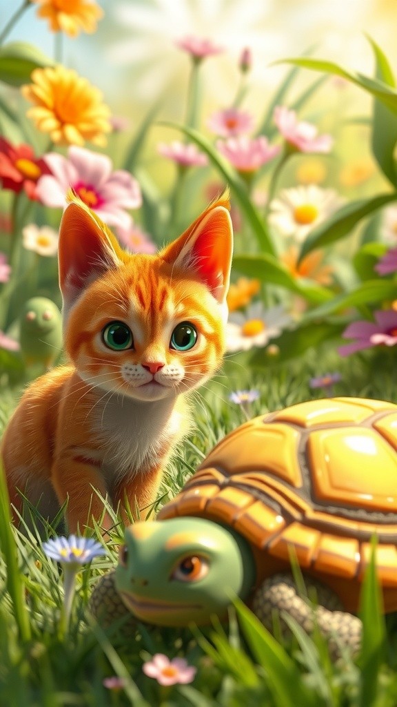 Cats vs Tortoise: Hilarious Playtime!