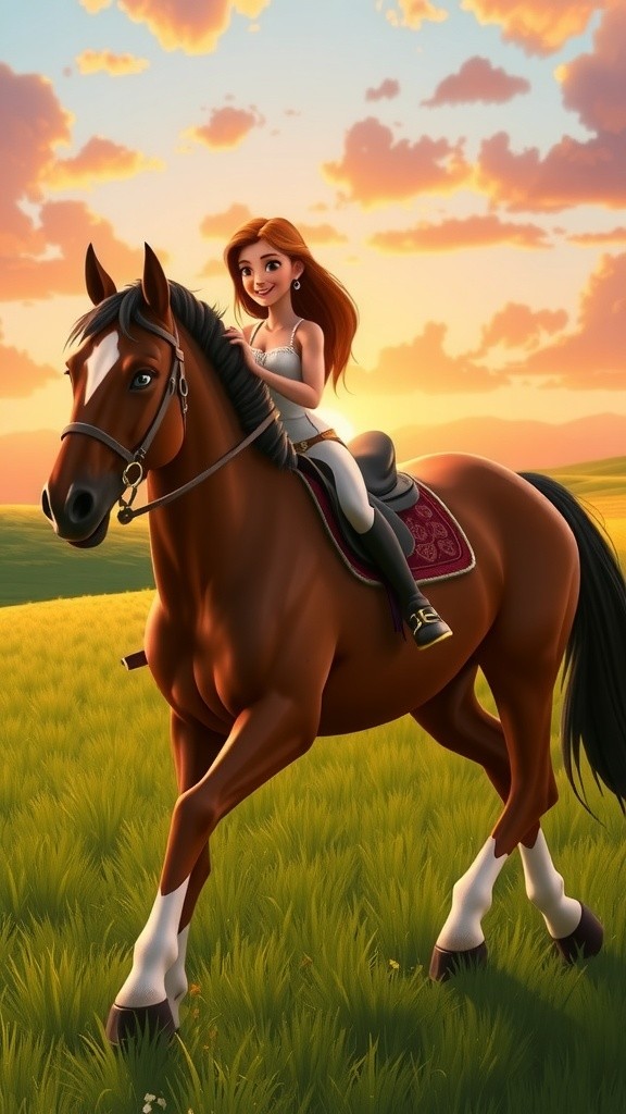 Graceful Elegance: Riding Through the Golden Hour