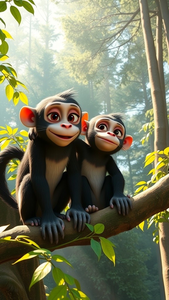 चालाक बिल्ली और शरारती बंदर