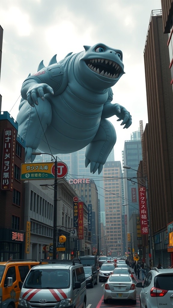 Pahlawan Misterius vs Monster Karet Raksasa