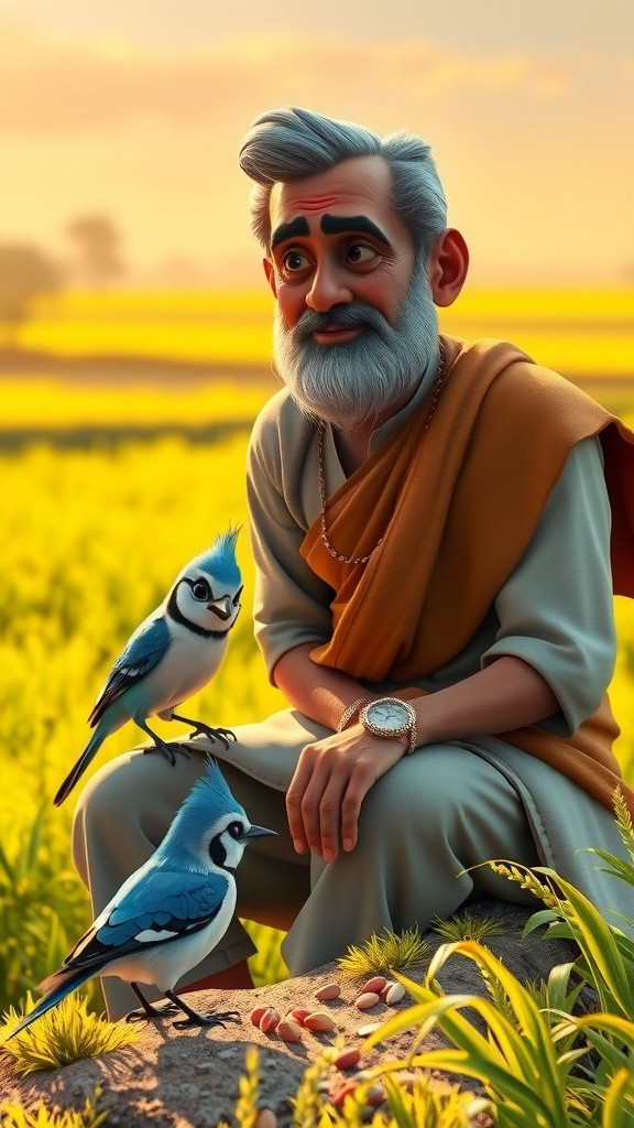 A Serene Moment: A Pigeon in a Farmer's Field