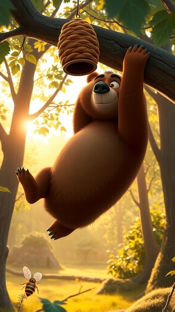 भालू का शहद चखने का आनंद