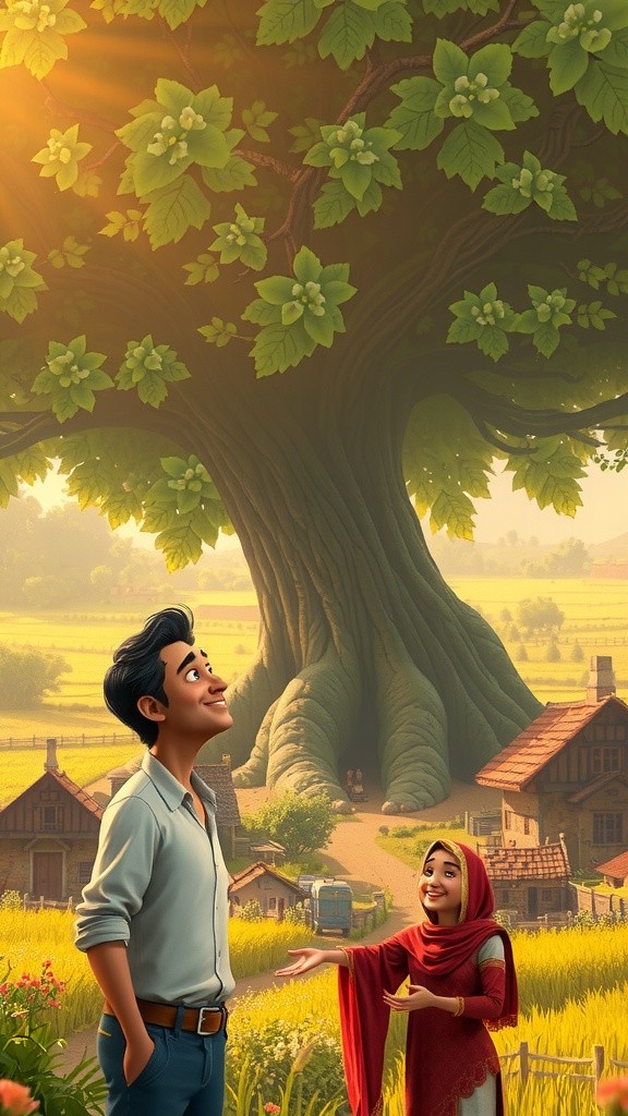 मेहनत और जादू: रामू के पेड़ की कहानी