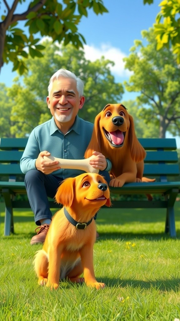 Boy Shares Bone with Crying Dog