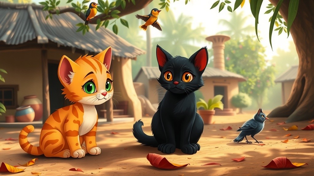 बिल्लियों और चालाक बंदर की कहानी