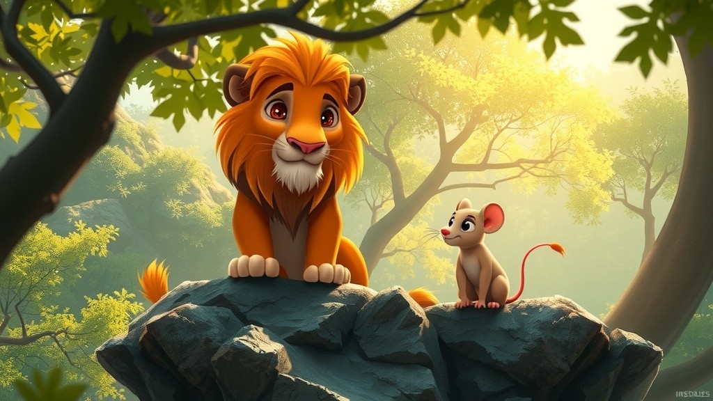 The Lion and the Tiny Mouse: A Tale of Unexpected Friendship