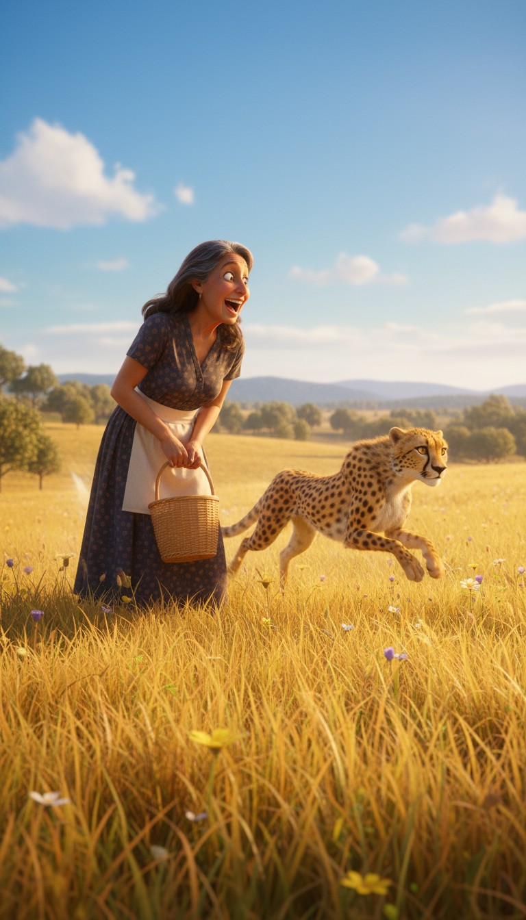 A Brave Goat Saves Grandma from a Cheetah!